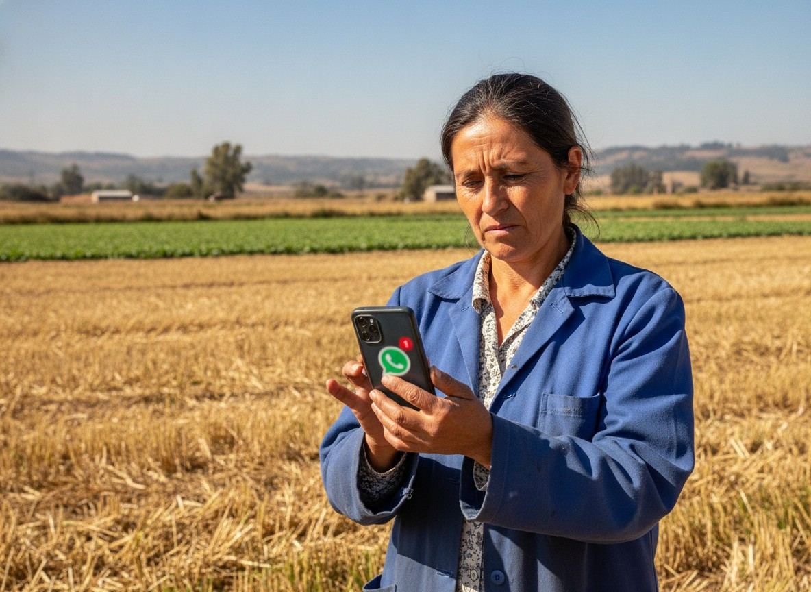 Alerta WhatsApp agricultor Chile — CampoSensor notificación